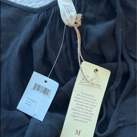 Elan Cover-Up Slip Sleeveless Scoop Neck Mini Dress Black Size M - Picture 8 of 14